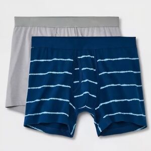 *4 PAIRS* Goodfellow Men's Boxer Briefs - Blue Stripe and Gray NWT